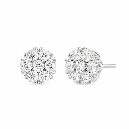 Rhodium Plated AD Studs Earrings for Women