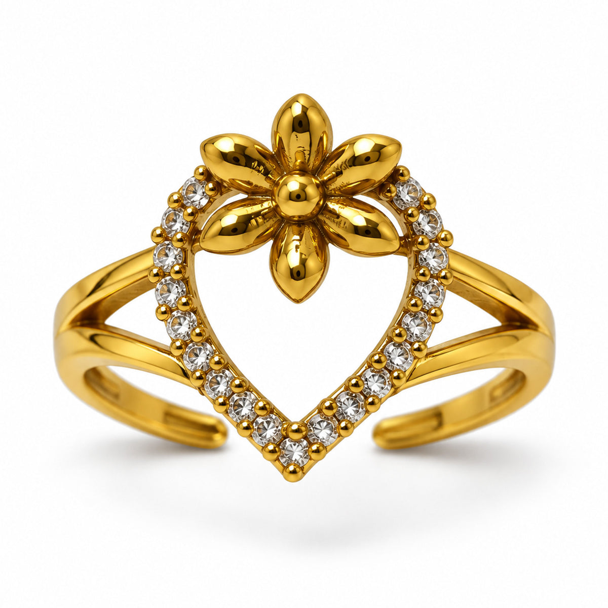 22K Gold Plated AD Finger Ring for Women