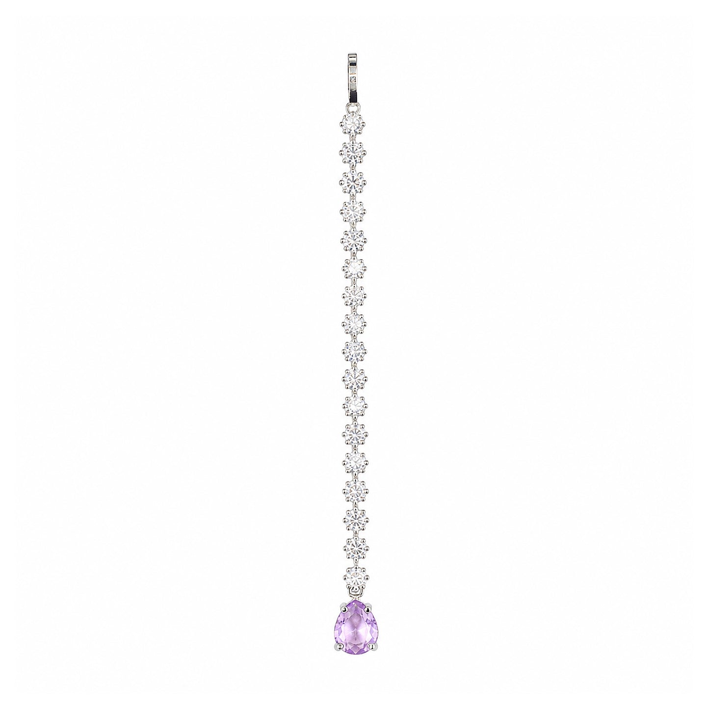 Rhodium Plated Purple AD Maang Tikka for Women