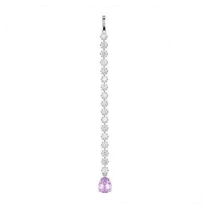 Rhodium Plated Purple AD Maang Tikka for Women