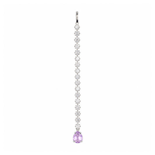 Rhodium Plated Purple AD Maang Tikka for Women
