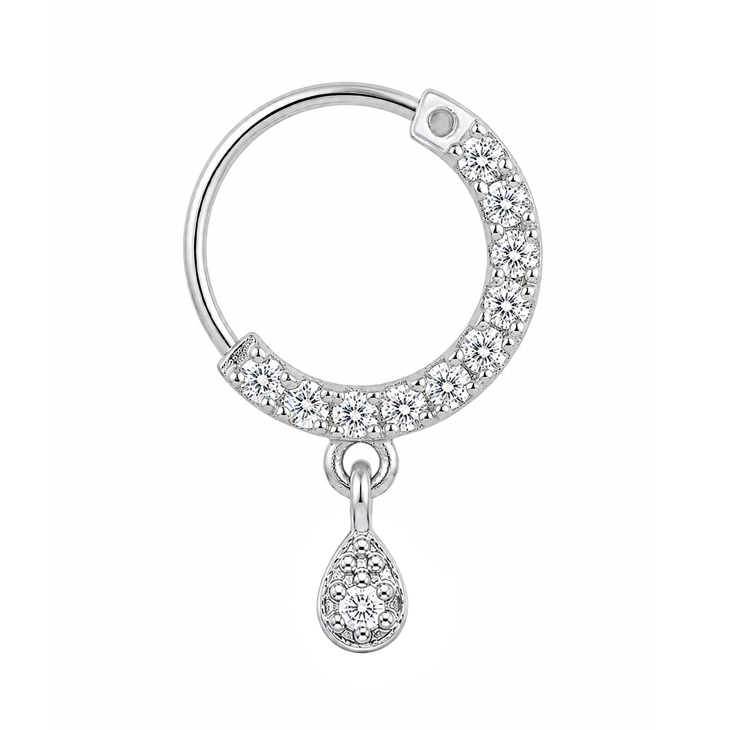 Silver Plated AD Small Nosering for Women