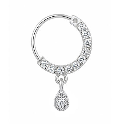 Silver Plated AD Small Nosering for Women