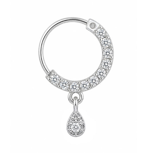 Silver Plated AD Small Nosering for Women
