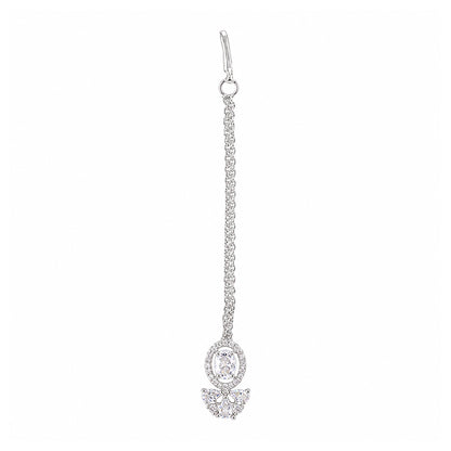 Silver Plated AD Maang Tikka for Women