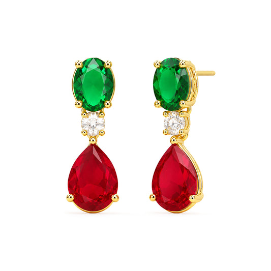 Gold Plated AD Teardrop Earrings for Women