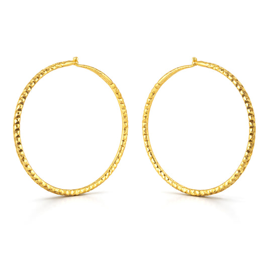 Gold Plated Classic Large Hoop Earrings for Women