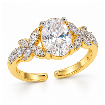 Gold Plated AD Finger Ring for Women