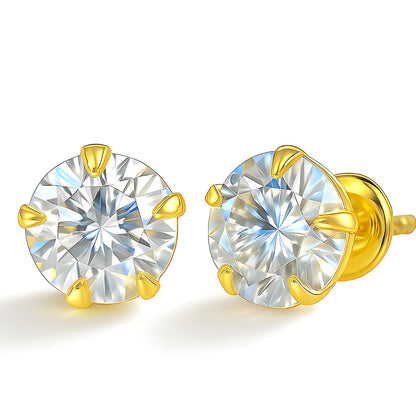 White AD Stud Earrings for Women