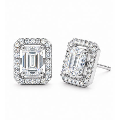 Rhodium Plated AD Stud Earrings for Women