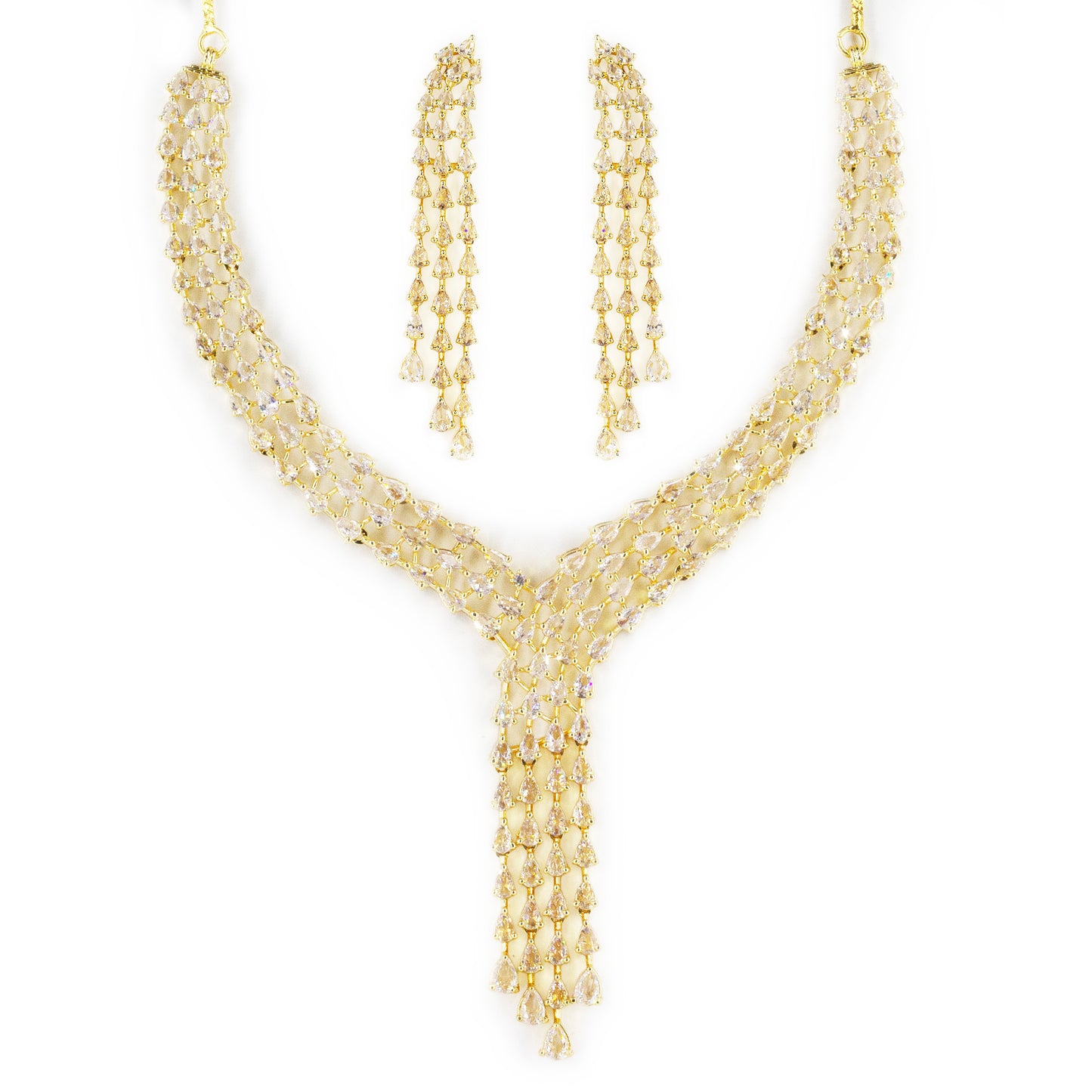 Gold Plated AD Studded Designer Jewellery Set for Women