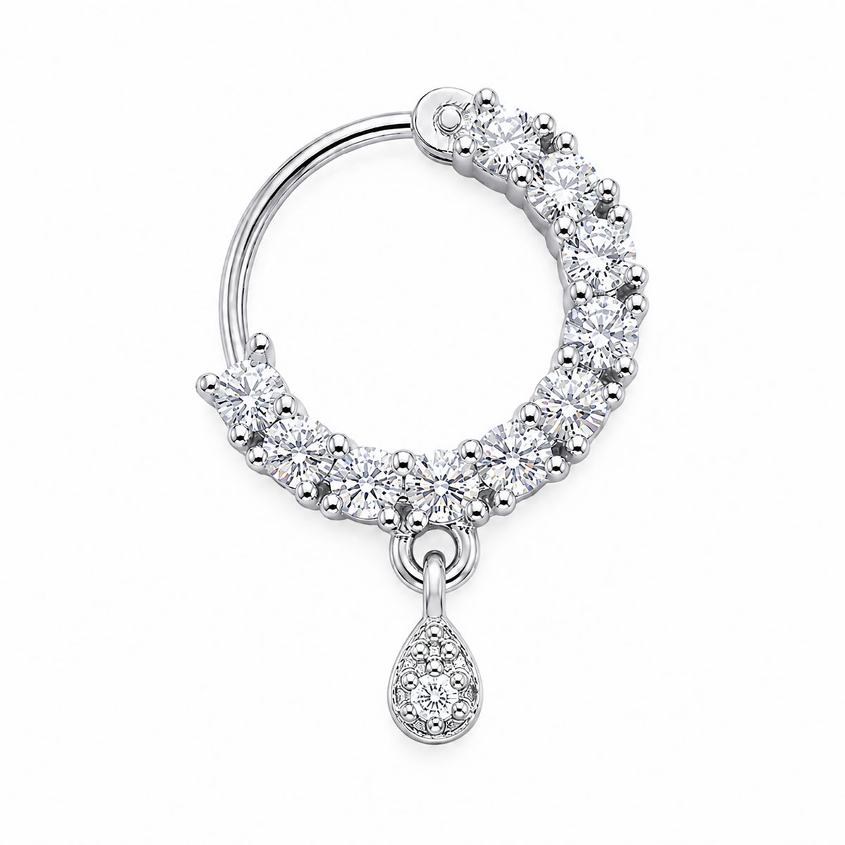 Silver Plated AD Small Nosering for Women