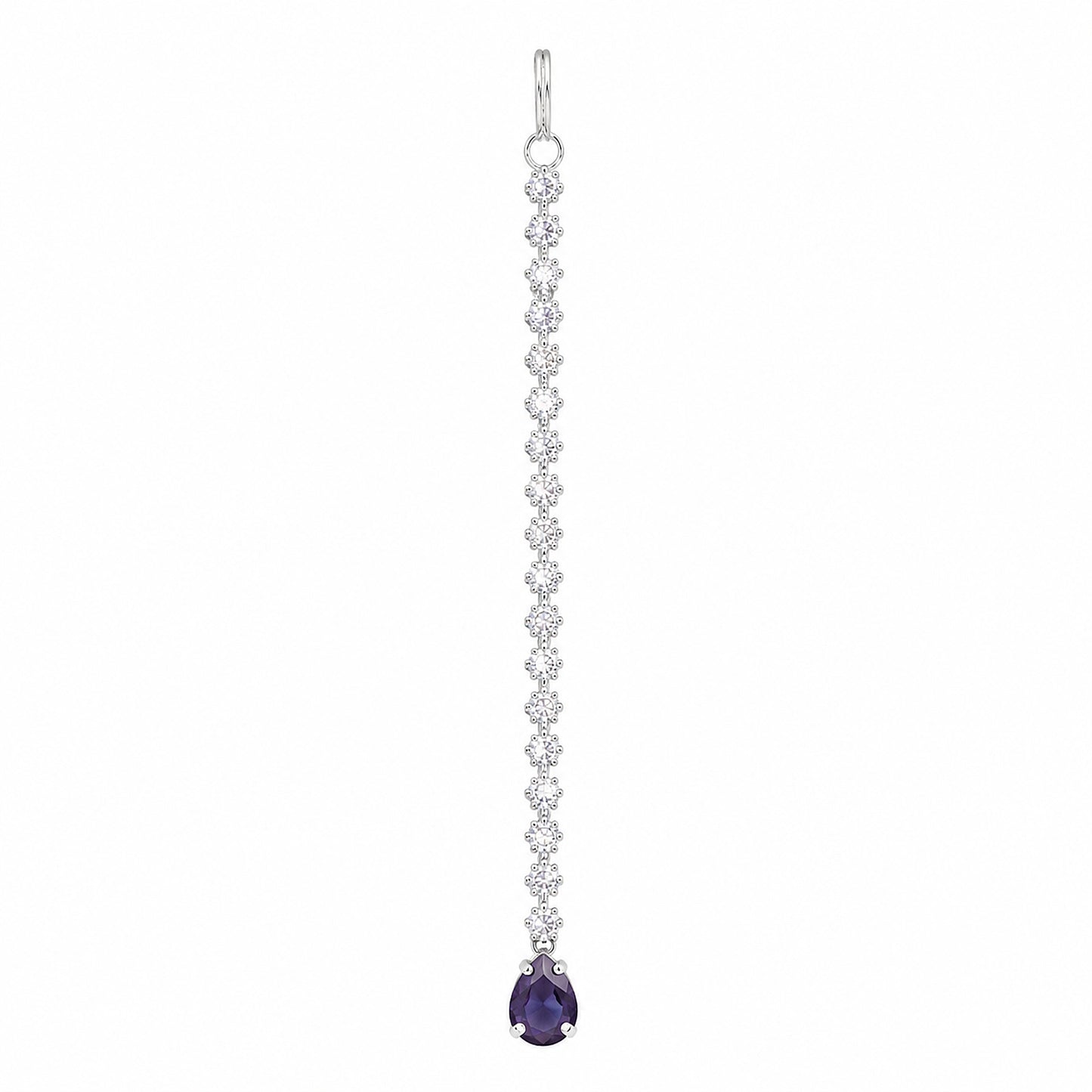 Silver Plated Purple AD Teardrop Maang Tikka for Women