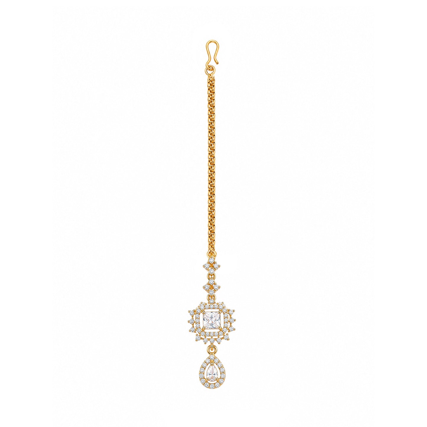 Gold Plated AD Maang Tikka for Women