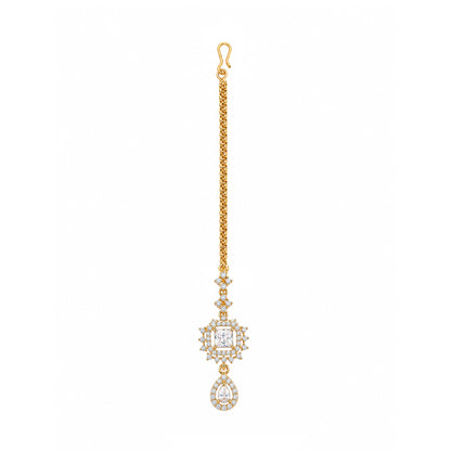 Gold Plated AD Maang Tikka for Women