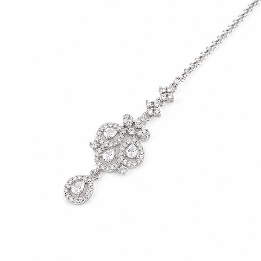 Silver Plated AD Maang Tikka for Women