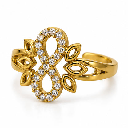 22K Gold Plated AD Finger Ring for Women