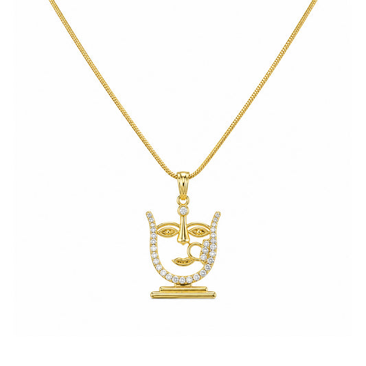 Gold Plated AD Pendant for Women
