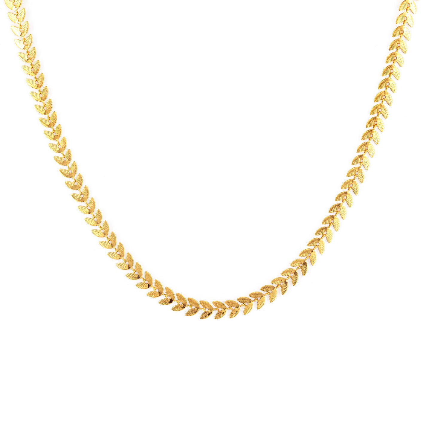 Gold Plated Leaf Chain Necklace for women