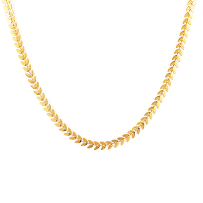 Gold Plated Leaf Chain Necklace for women