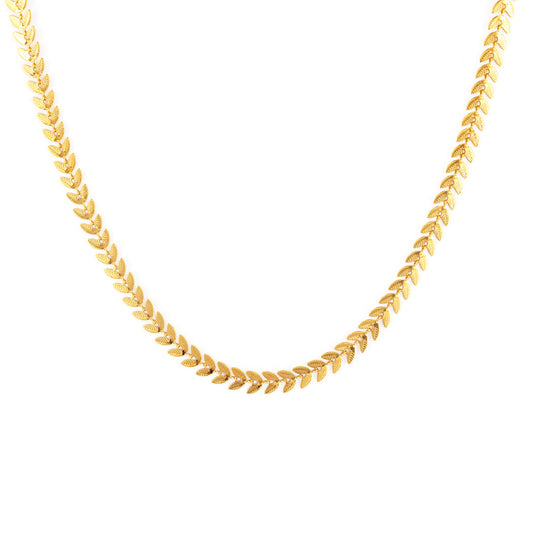 Gold Plated Leaf Chain Necklace for women