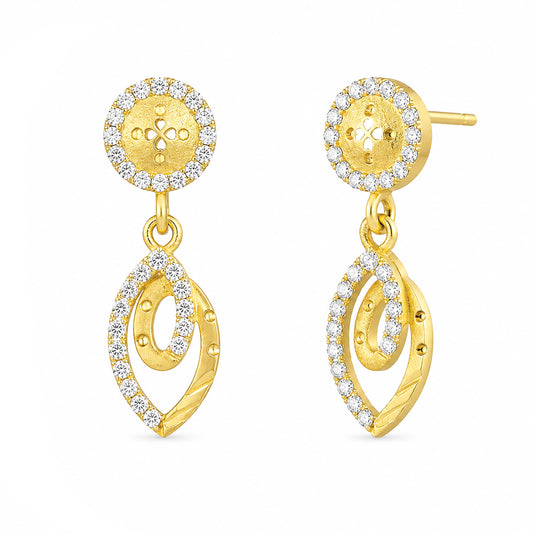 Micro Gold Plated AD Drop Earrings for Women