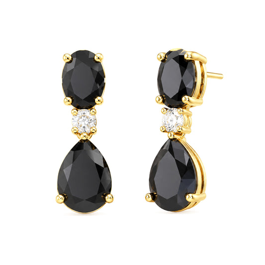 Gold Plated AD Teardrop Earrings for Women