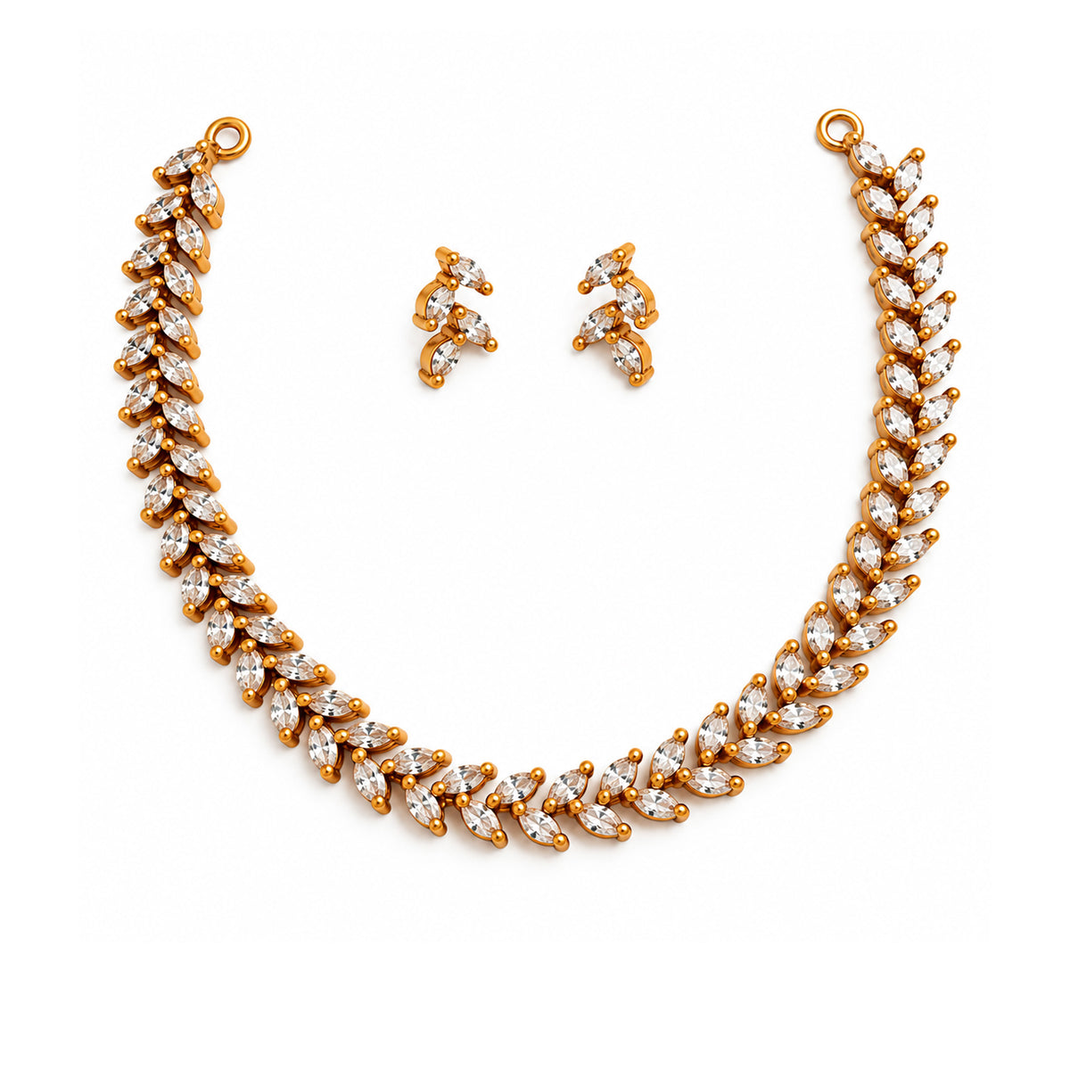 South Indian Gold Plated AD Jewellery Set for Women