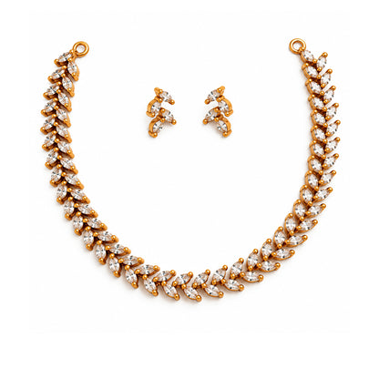 South Indian Gold Plated AD Jewellery Set for Women