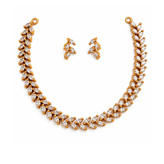 South Indian Gold Plated AD Jewellery Set for Women