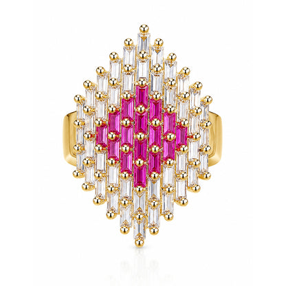 Gold Plated Pink AD Finger Rings for Women