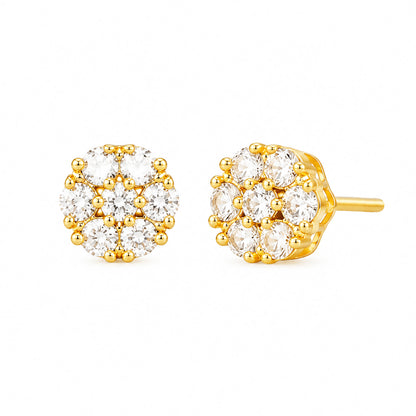 Gold Plated AD Studs Earrings for Women
