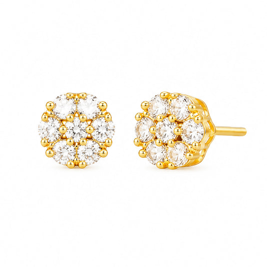 Gold Plated AD Studs Earrings for Women