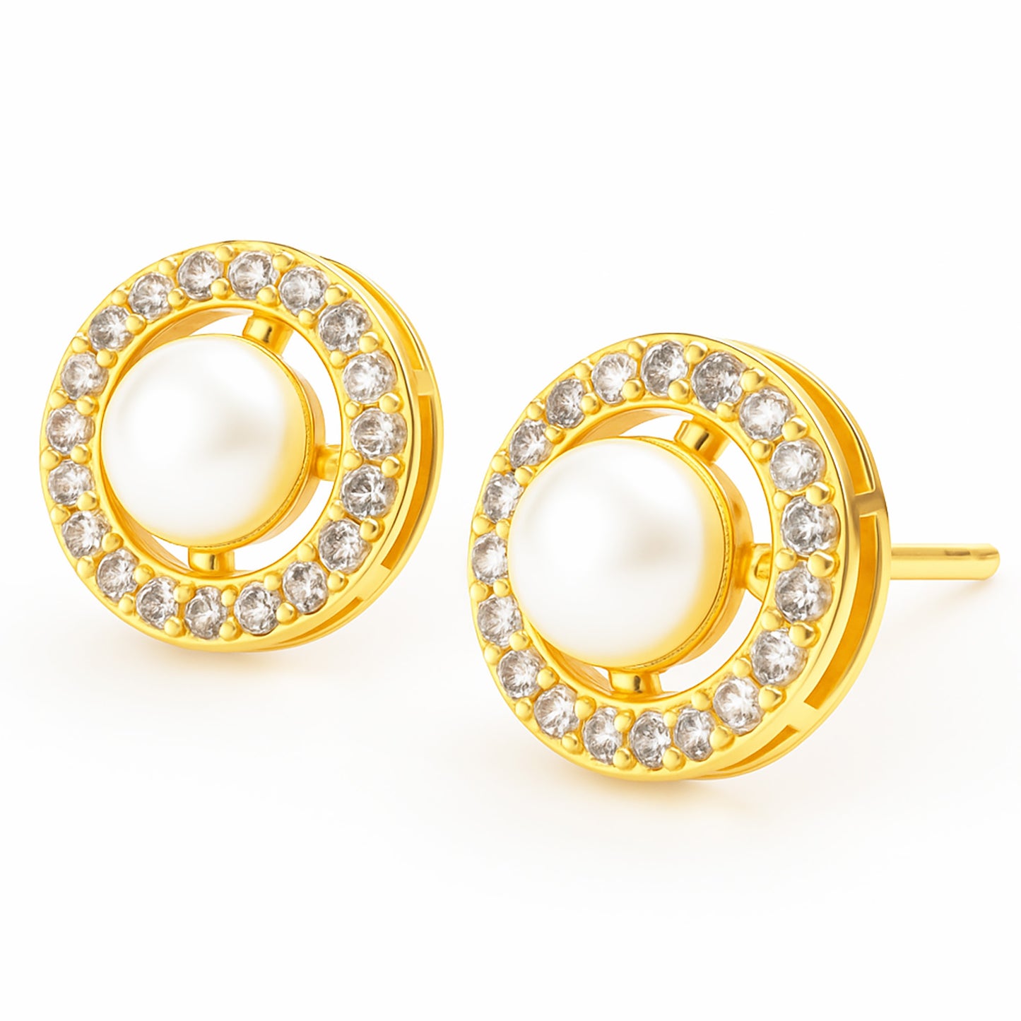 Gold Plated AD Small Studs for Women