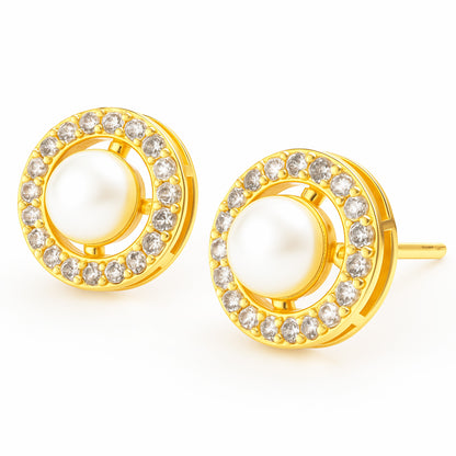 Gold Plated AD Small Studs for Women
