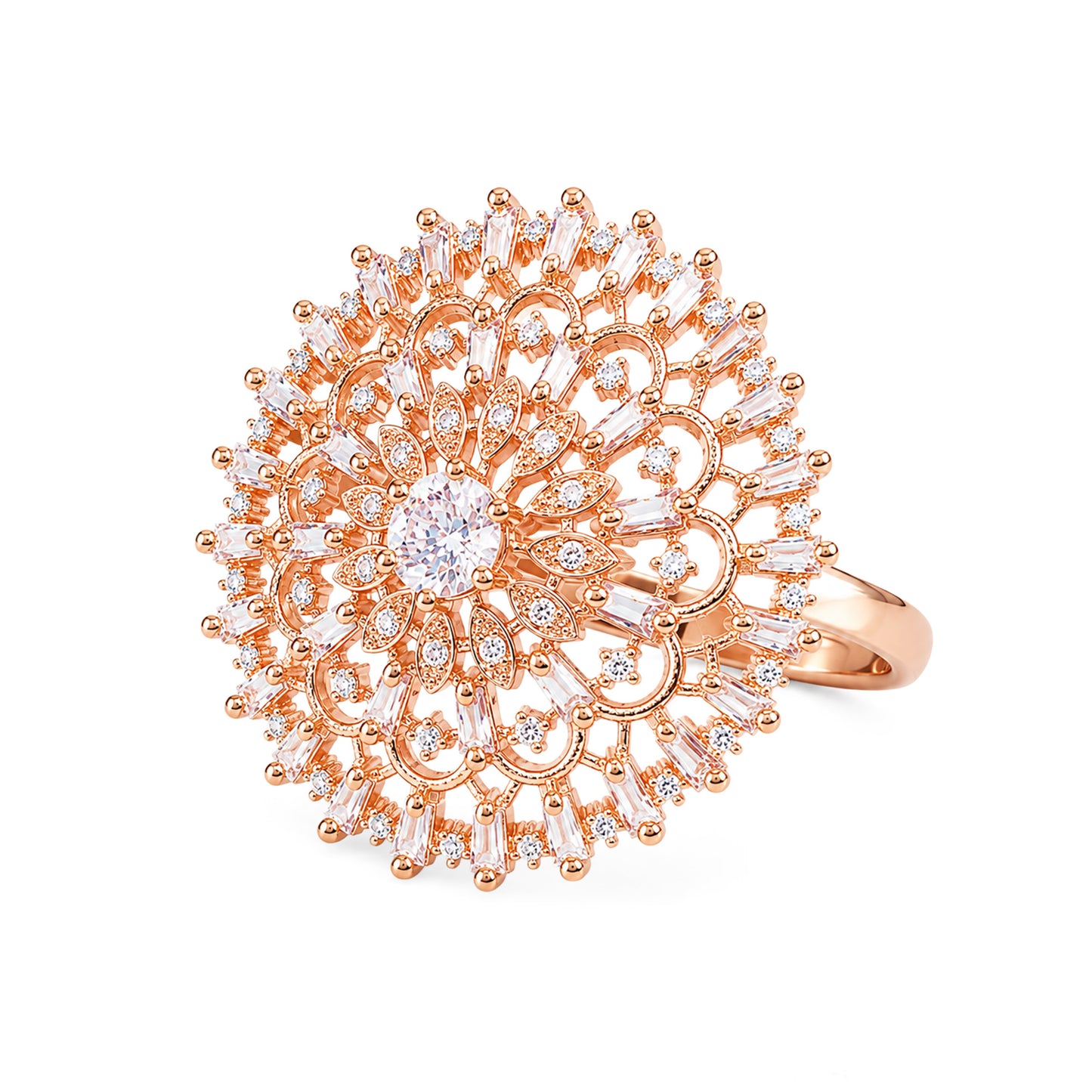 Rose Gold Plated AD Ring for Women