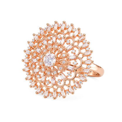 Rose Gold Plated AD Ring for Women