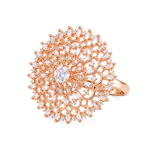 Rose Gold Plated AD Ring for Women