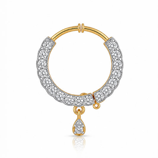 Gold Plated AD Large Nosering for Women