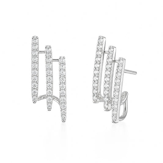 Silver Plated AD Studs Earring for Women