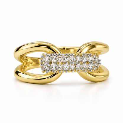 Gold Plated AD Finger Ring for Women