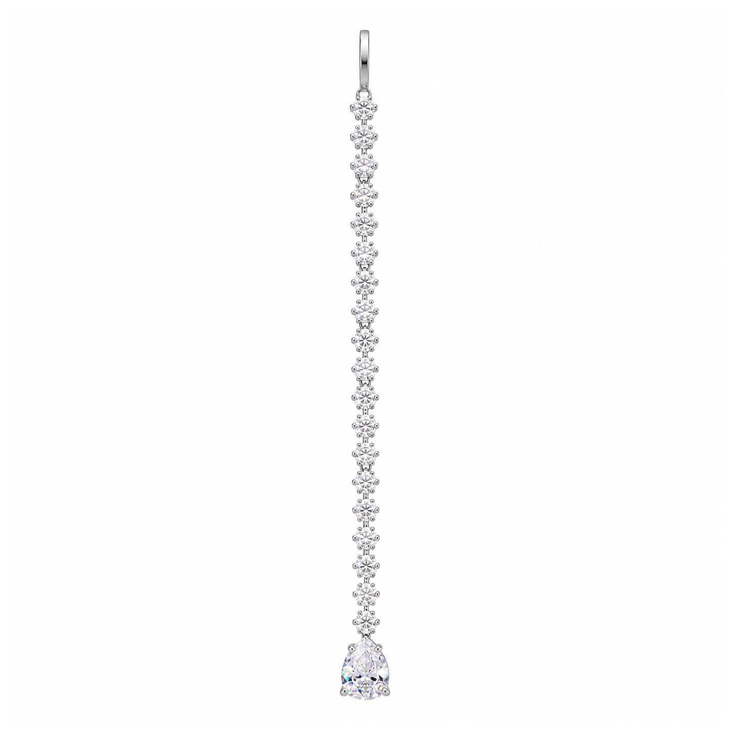 Silver Plated AD Teardrop Maang Tikka for Women