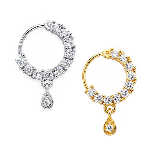 Set of 2 AD Small Nosering for Women