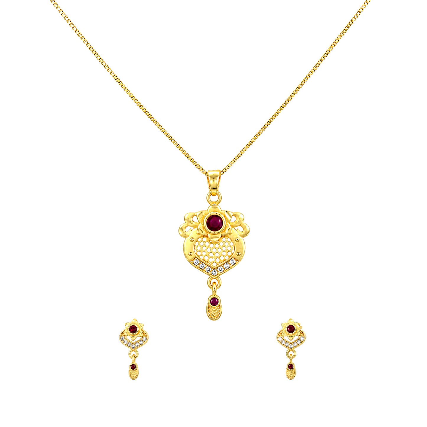 Micro Gold AD Pendant Set for Women