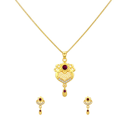 Micro Gold AD Pendant Set for Women