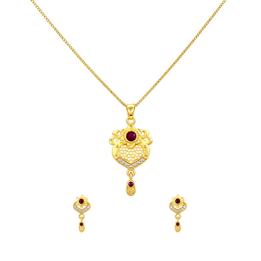 Micro Gold AD Pendant Set for Women