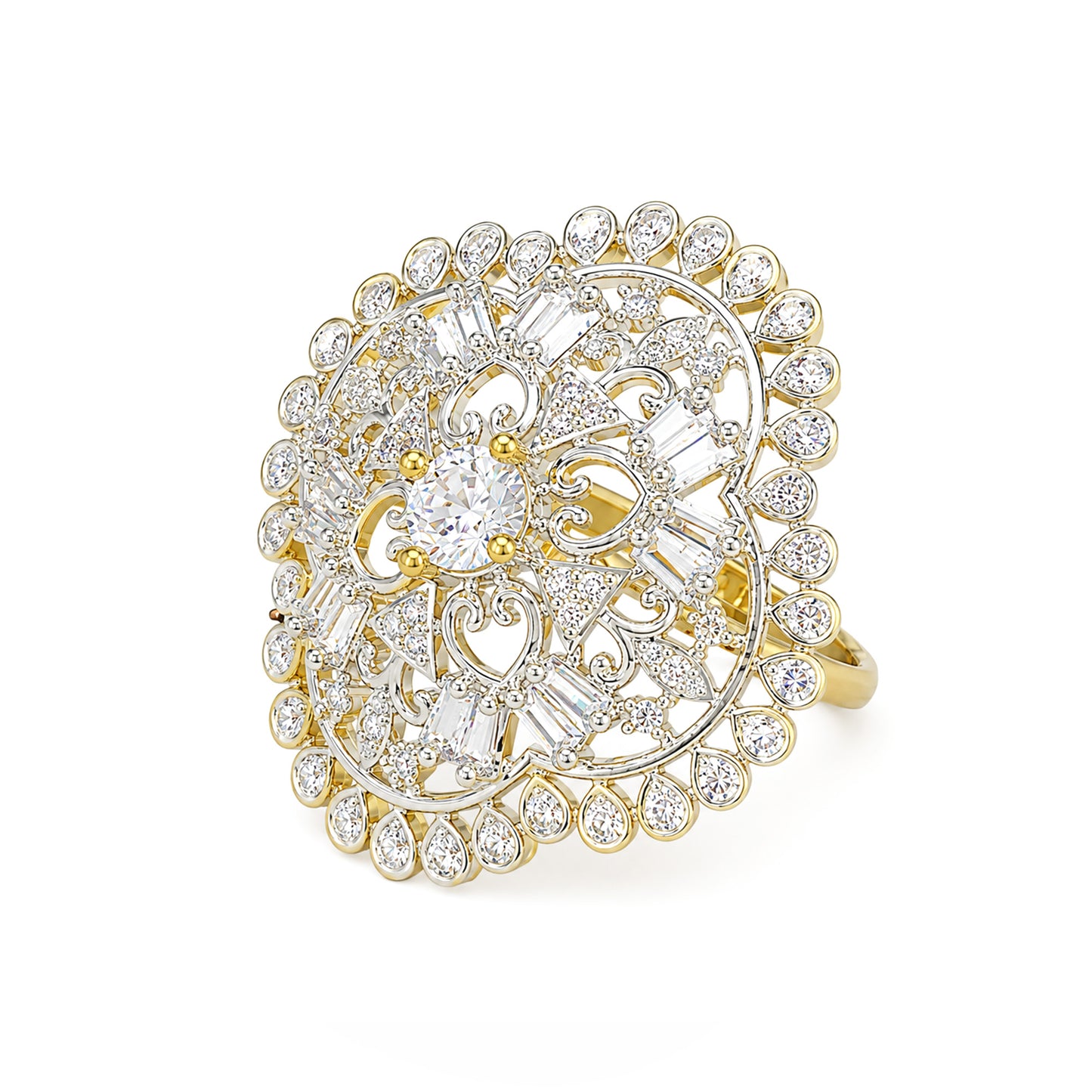 Gold Plated AD Finger Ring for Women