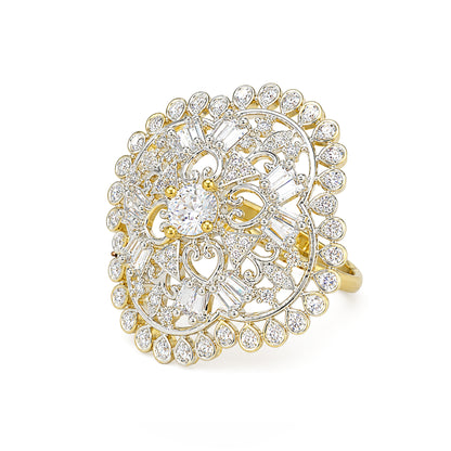 Gold Plated AD Finger Ring for Women
