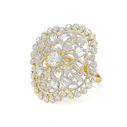 Gold Plated AD Finger Ring for Women