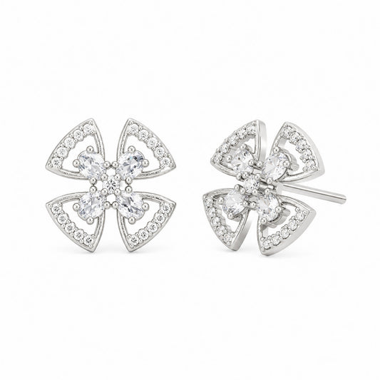 Silver Plated AD Studs Earring for Women
